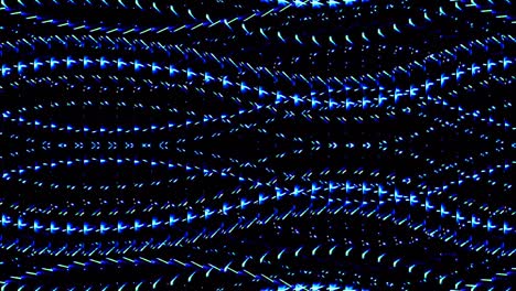las líneas brillantes brillantes establecen un movimiento de onda azul, colorido, sobre un fondo negro