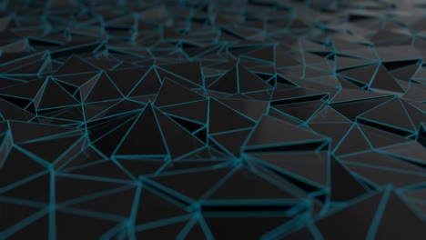 low-poly dark waving surface with glowing light