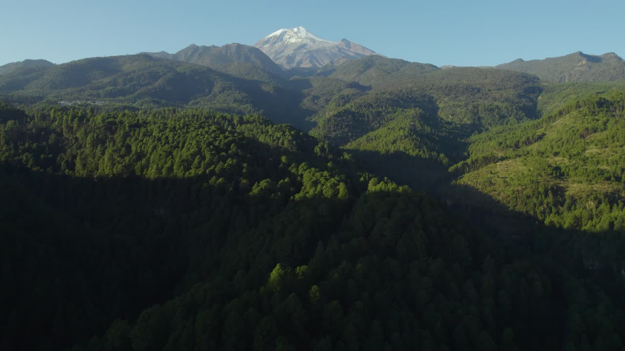 video de drones de los bosques en la región de veracruz del volcán pico de orizaba