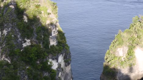 pan shot de la playa de kelingking, nusa penida, bali, indonesia