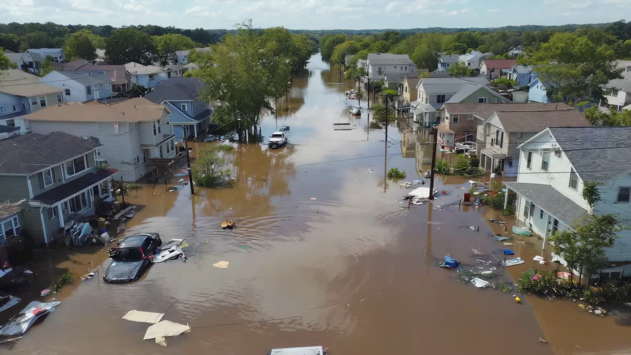 Flooded Neighborhood After a Storm