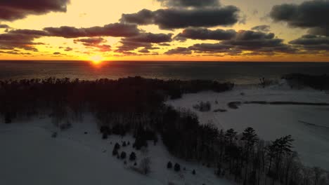 Winter-Sun-setting-as-drone-tracks-backwards