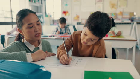 education, support and teacher help child in class