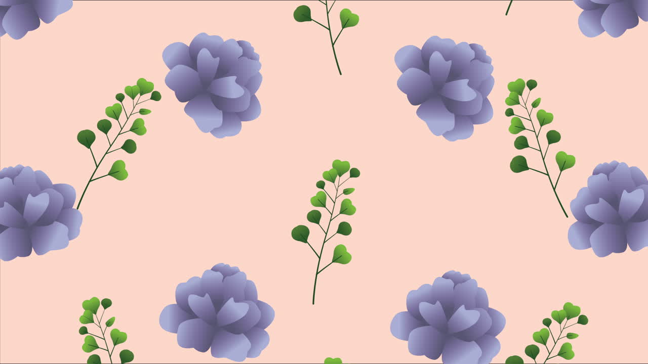 hermosa decoración floral con un patrón de rosas púrpuras