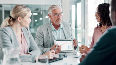 business meeting with data presentation