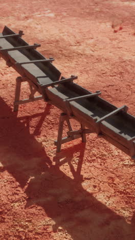 wooden trough in a rural setting