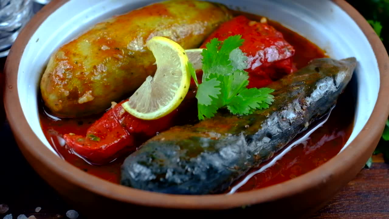 Zucchini and eggplant stuffed with rice