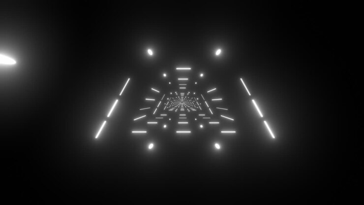 Abstract Futuristic Tunnel with Glowing Lines
