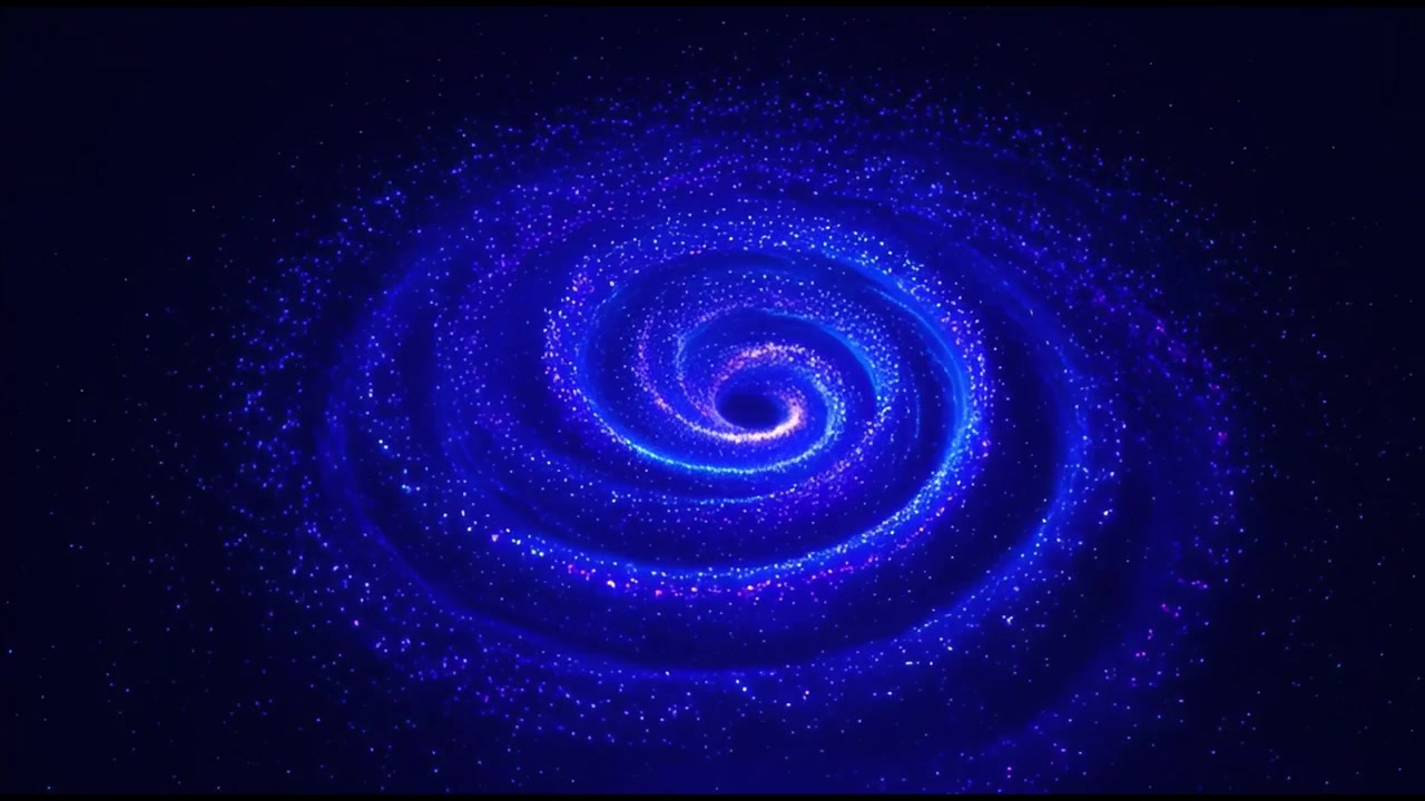 Galassia a Spirale Blu Animata in Rotazione nello Spazio Profondo