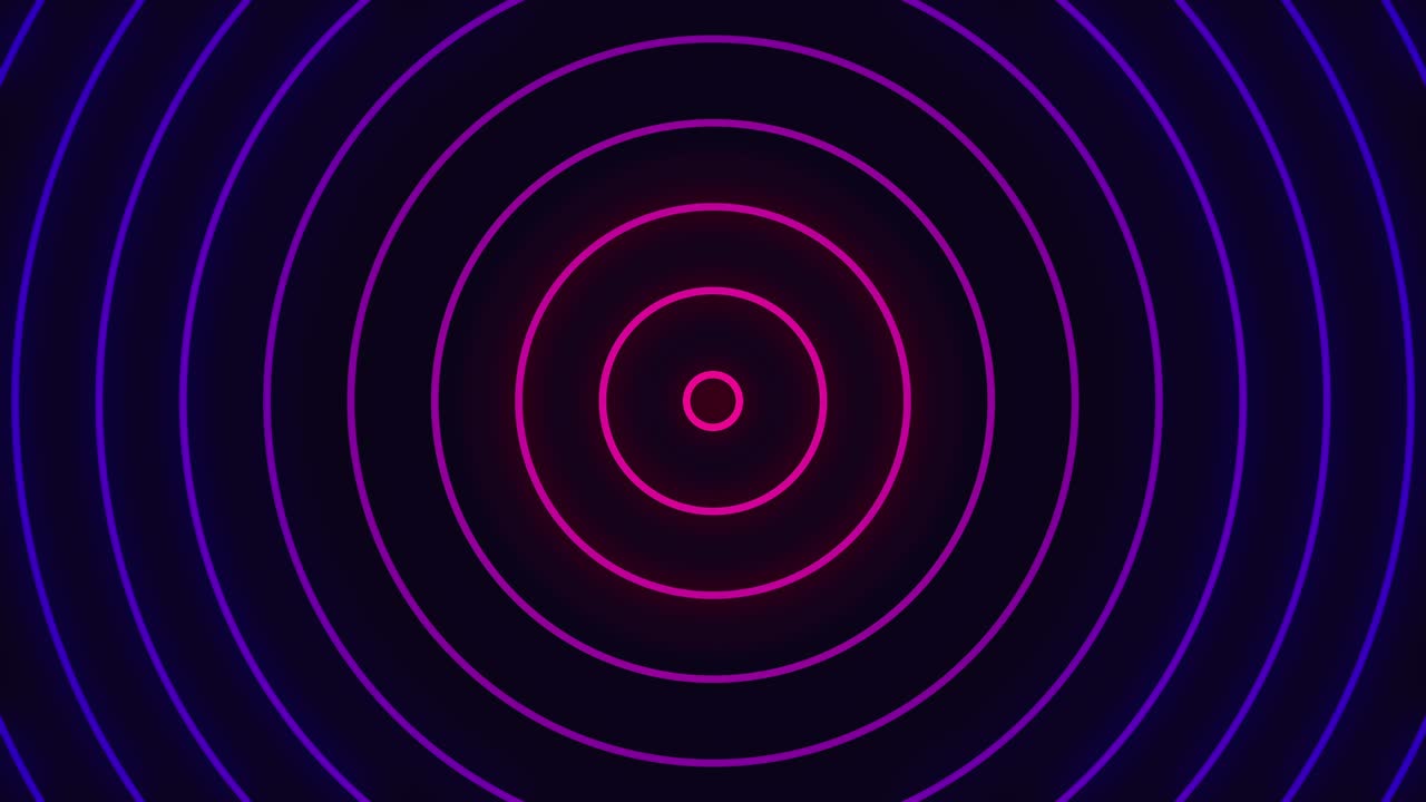 Radio wave animation of neon concentric circles