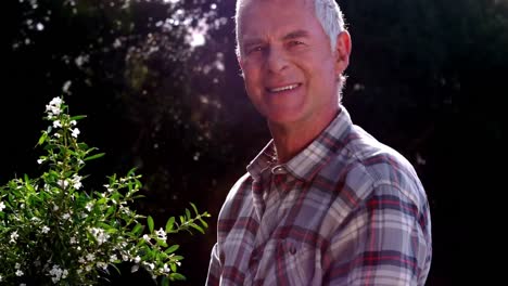 Senior-man-gardening-in-backyard