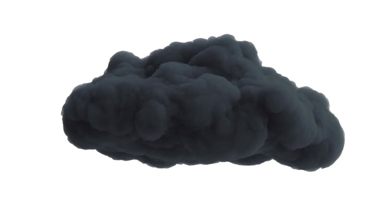 색 바탕에 고립된 회색 비구름, 현대 스 모션 스타일의 현실적인 3d 아트 요소, 최소한의 추상적인 그래픽 디자인, 패션 루프 만화 애니메이션.