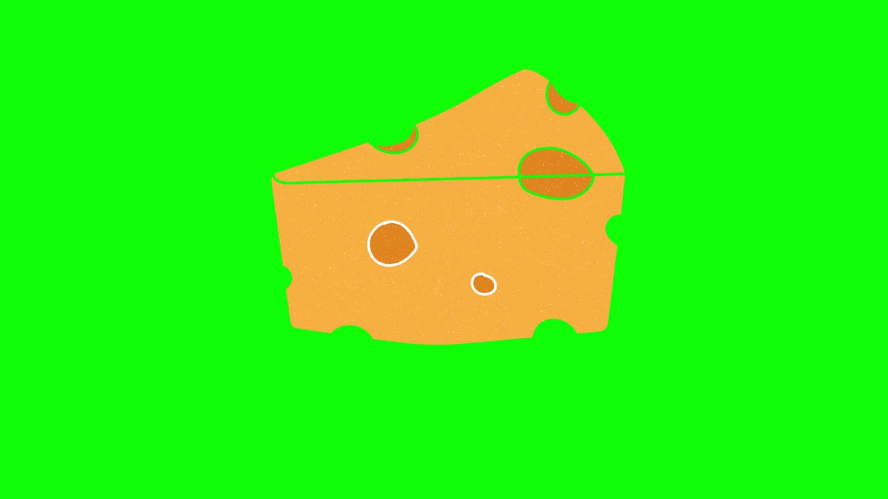 치즈 손으로 그린 녹색 스크린: 떠다니는 루프 애니메이션