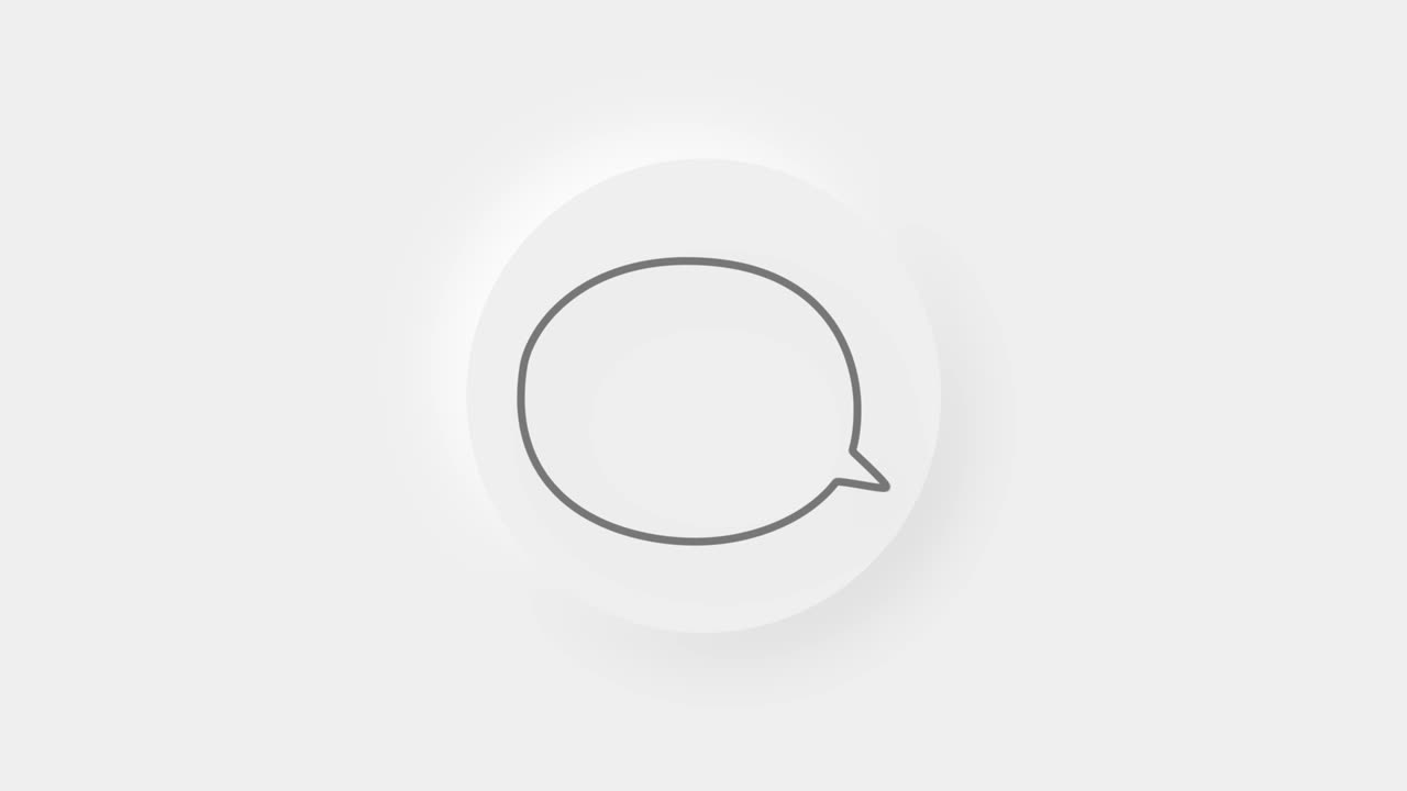 Chat, speech bubble 3d icon animation on white background. 4K
