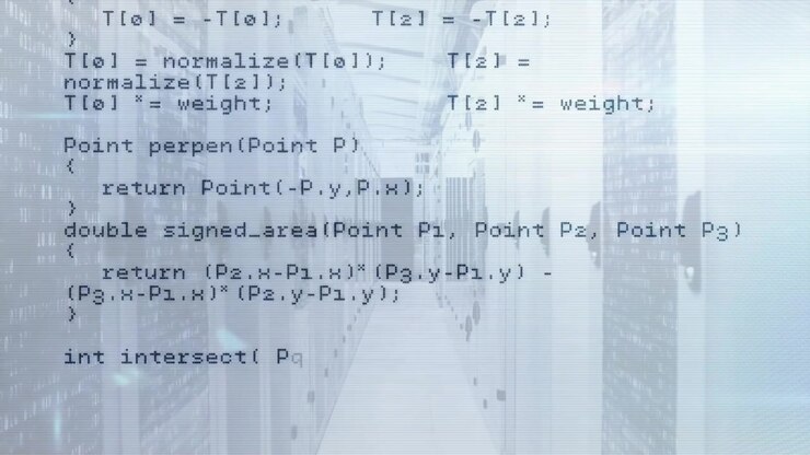 On start fading C++ code overlay scrolling, running HTTP loop, computing line intersections