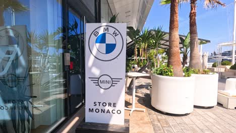 bmw store with marina view in monte carlo