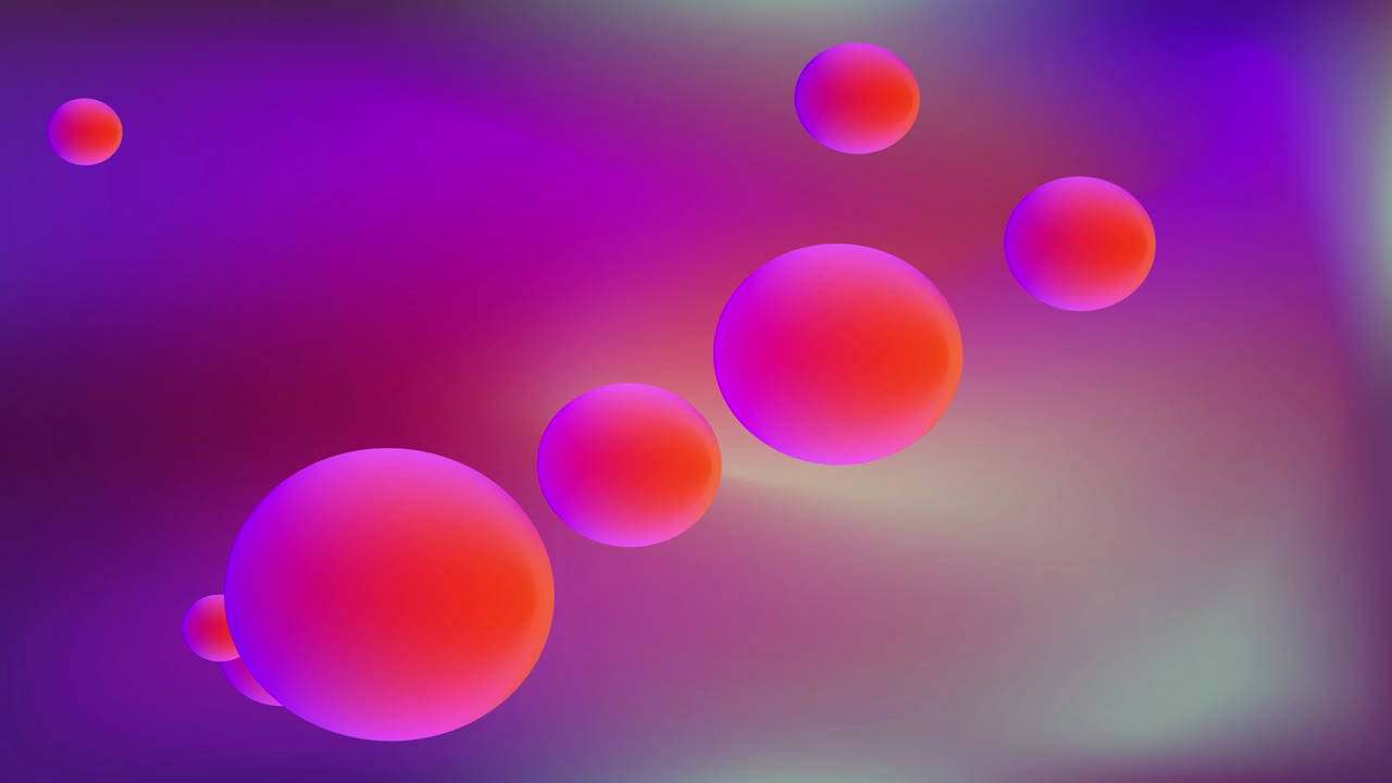 Animation multicolored background with flying spheres