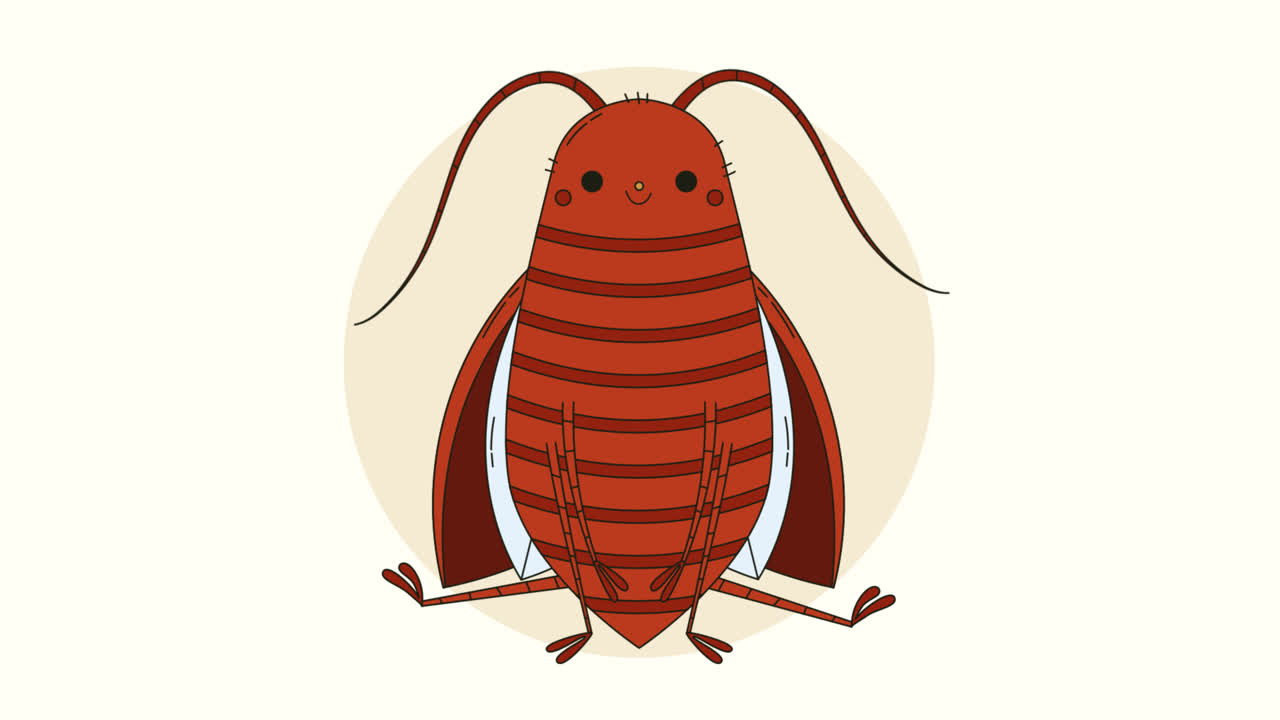 손으로 그린 바벌레 만화 일러스트레이션의 애니메이션