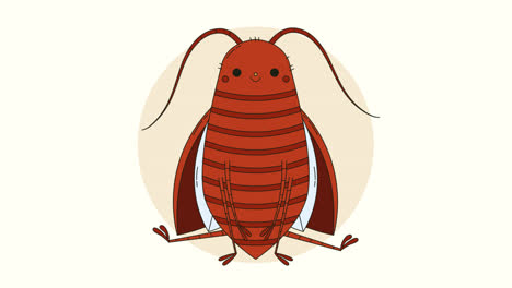 una animación de una ilustración de dibujos animados de cucarachas dibujada a mano