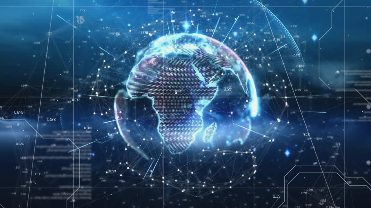 Animation of network of connections over globe