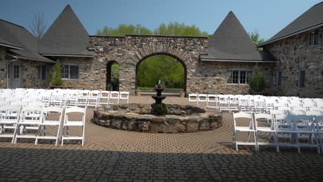 outdoor wedding ceremony venue stock video footage