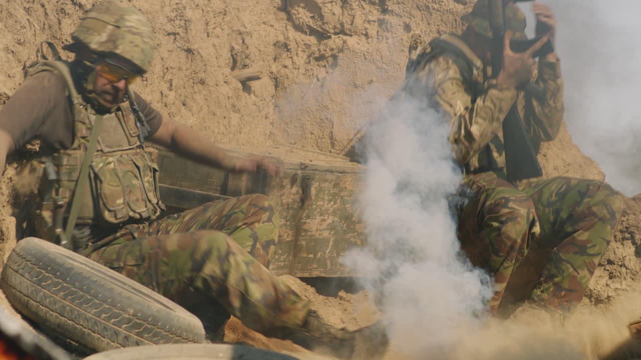 Soldiers in a desert environment