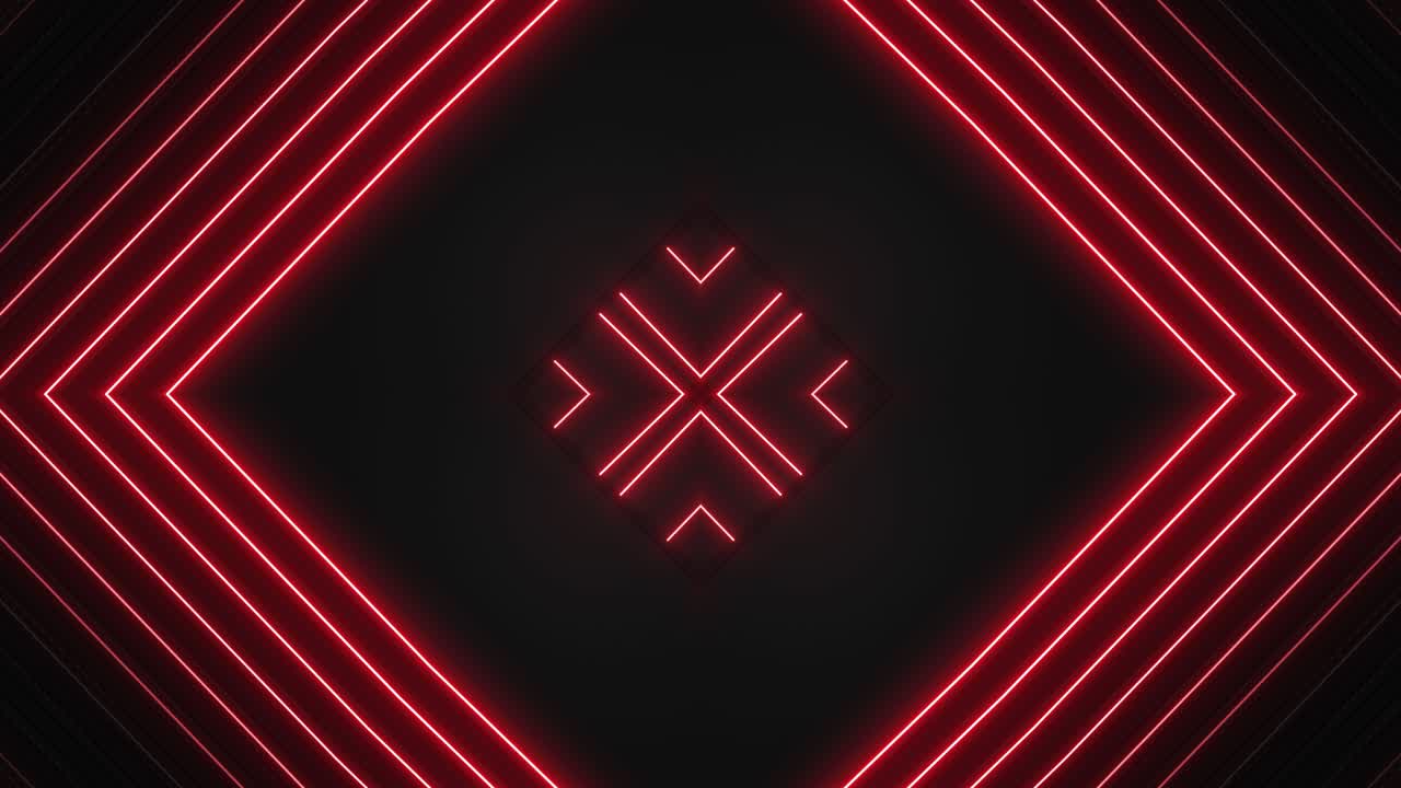 Red Neon Geometric Pattern Background