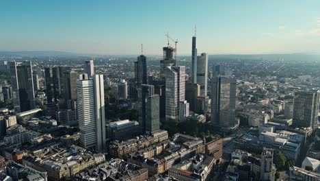 the splendid modern german city of frankfurt and it’s high rise buildings