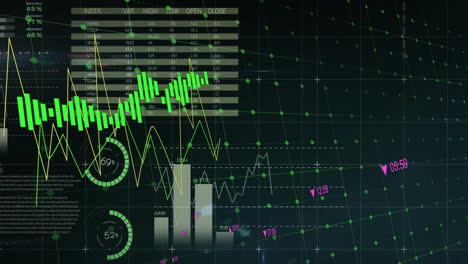 Animación-De-Datos-Del-Mercado-De-Valores-Y-Gráficos-Financieros-Sobre-Fondo-De-Cuadrícula-Digital