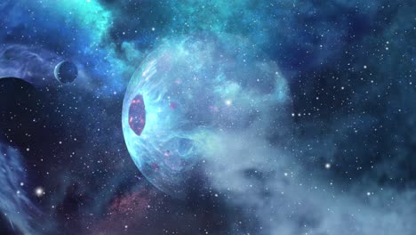 gas planets and nebula clouds are blue in the universe