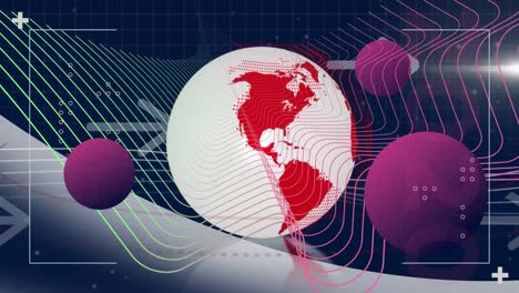 animación de globos y flechas con marcadores y procesamiento de datos