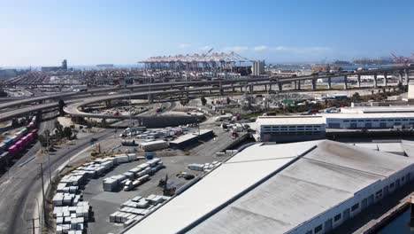 aerial reveal of long beach port