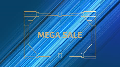 animation of sale text on blue background