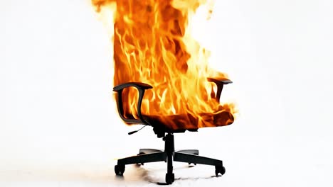 a burning office chair