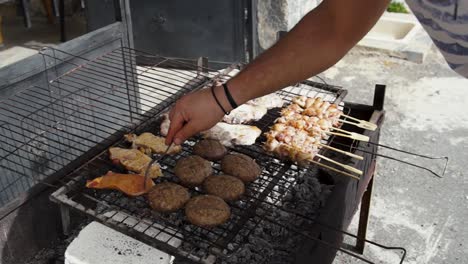 Barbecue-in-back-yard-with-different-kinds-of-meat