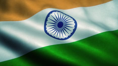 la bandera de la india ondeando en el viento. la bandera nacional de la india. el signo de la india animación de bucle sin costuras. 4k