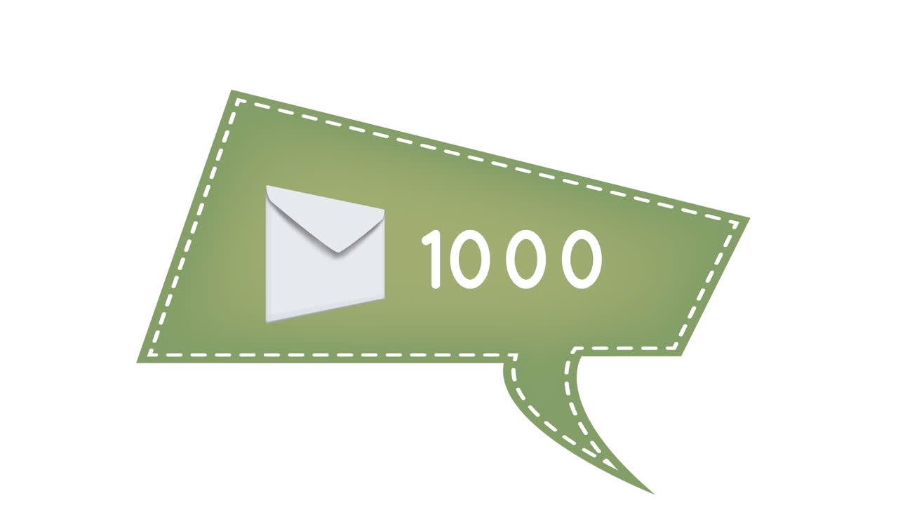 증가하는 숫자를 가진 메시지 아이콘 4k