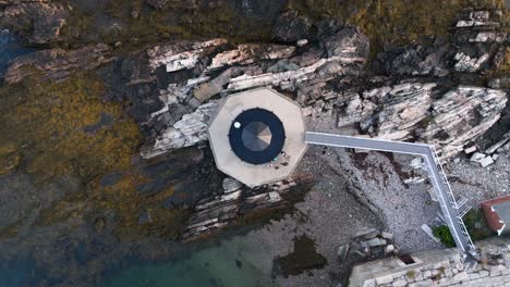 top down aerial of lighthouse