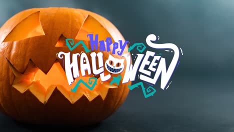 Animation-Eines-Fröhlichen-Halloween-Textes-über-Kürbis
