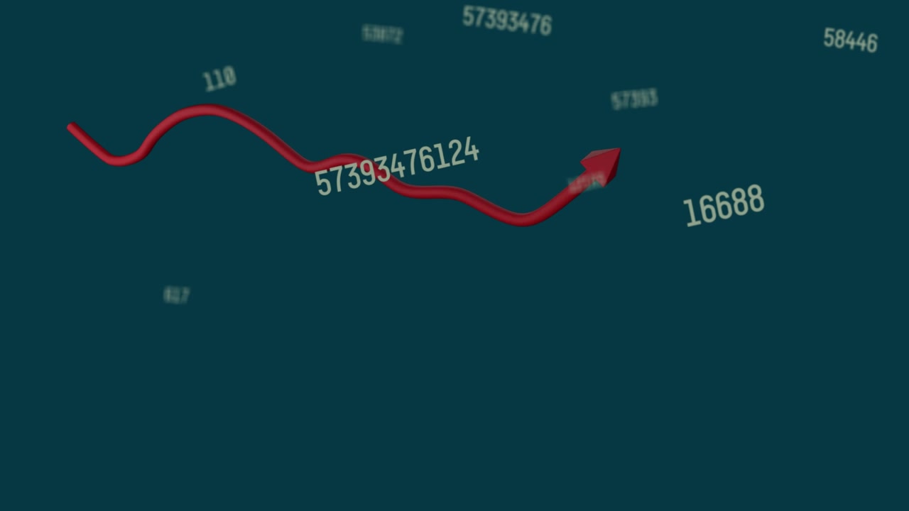 Animation of red line, numbers and data processing