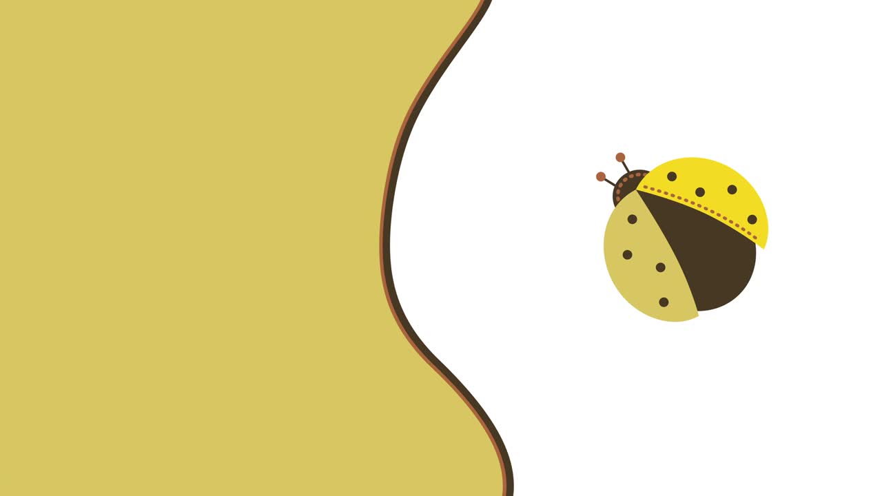 video en 4k de la mariposa de dibujos animados en fondo blanco.