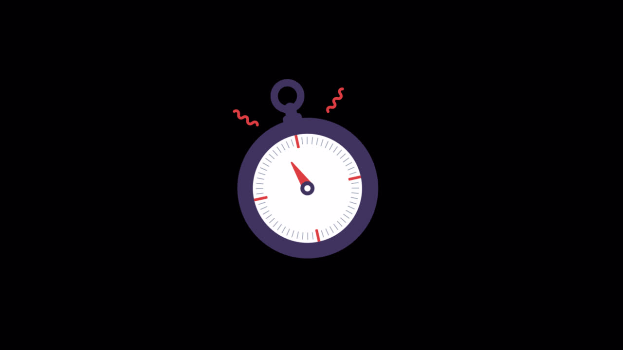 Animated Stopwatch Ticking and Measuring Time