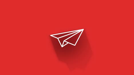 diseño de icono de sombra larga aislado en fondo rojo. contorno de icono web. gráficos en movimiento.