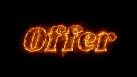 offer word hot animated burning realistic fire flame loop.