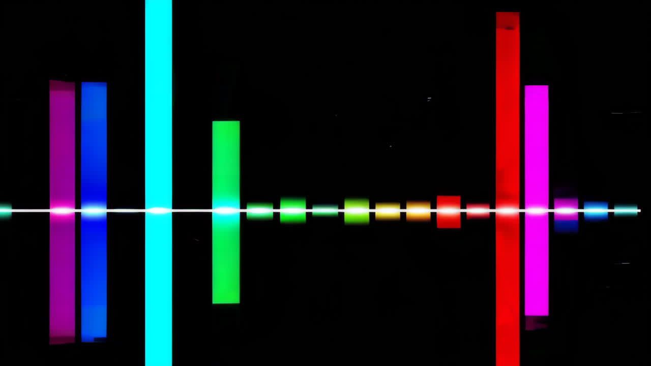 Colorful Audio Spectrum Visualizer on Black Background