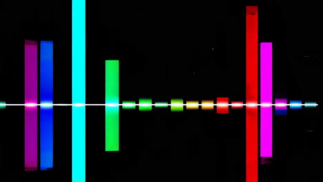 colorful audio spectrum visualizer on black background