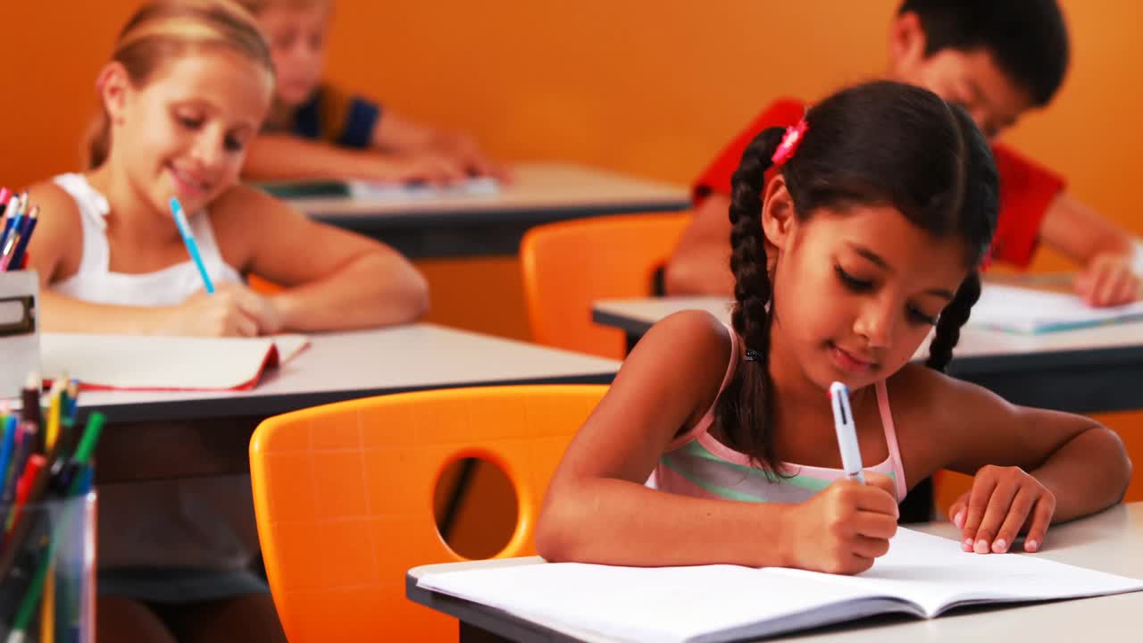 School kids doing their homework