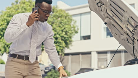 Car-issue,-frustrated-black-man-driver