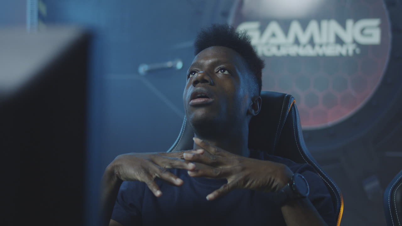 Young African American Man Participating in a Gaming Tournament