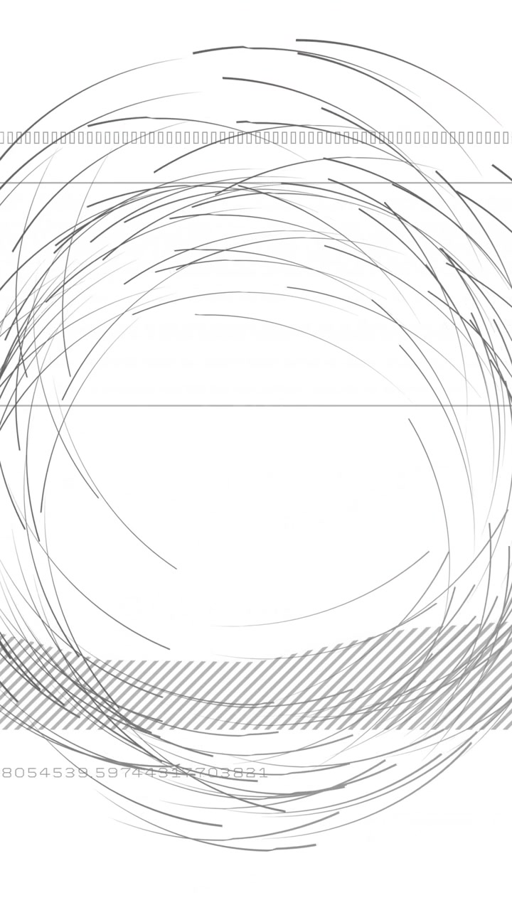 Cirkulære linjer og animation af datapunkter over algoritme og ciffertekst